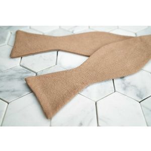 COPY - Dear Martian Mens Brown Crepe Linen Bow Tie